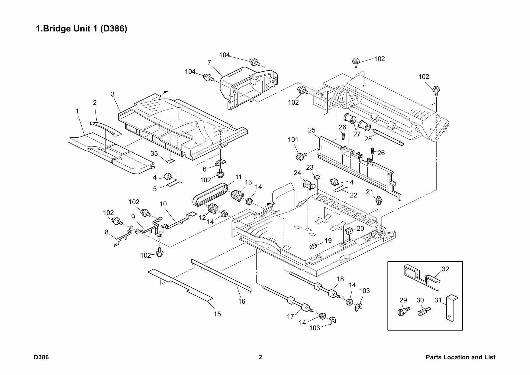 RICOH Options D386 BRIDGE-UNIT-BU3030 Parts Catalog PDF download-2 RICOH Options D386 BRIDGE-UNIT-BU3030 Parts Catalog PDF download-2